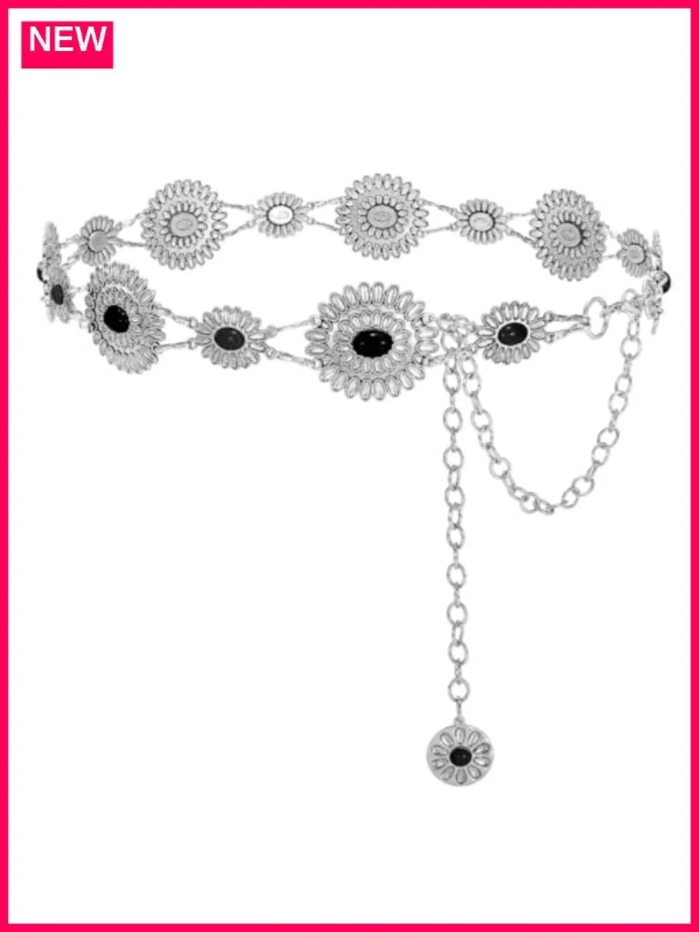 Western Concho Chain Waist Belt for Country Concert Dresses Jeans